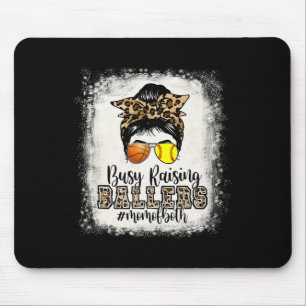 Busy Raising Llers Mom Of Both Sketll Softll Mama Mouse Pad