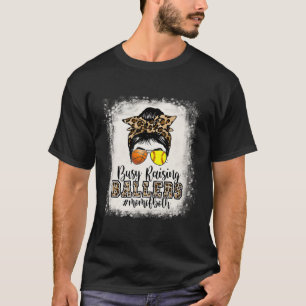 Busy Raising Llers Mom Of Both Sketll Softll Mama  T-Shirt