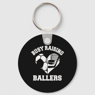 Busy Raising Llers Soccer Hockey Heart Mum Game Da Key Ring
