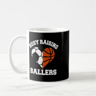 Busy Raising Llers Soccer Sketll Heart Mum Game Da Coffee Mug