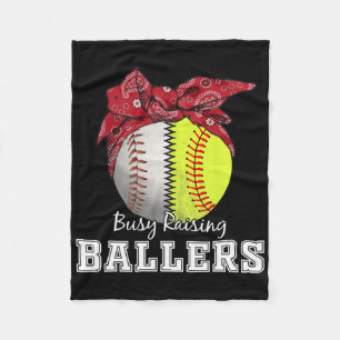 Busy Raising Llers Softll Sell Tee Sell Mom Gift Fleece Blanket