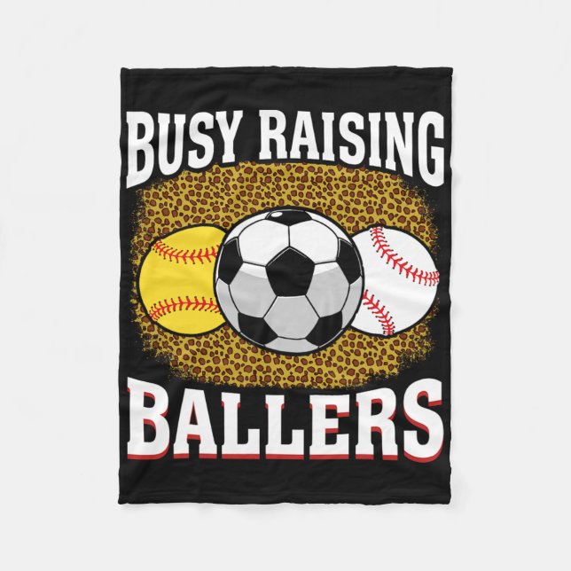 Busy Raising Llers Softll Soccer Sell Mom  Fleece Blanket (Front)
