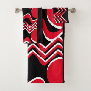 BUSY RED  BATH TOWEL SET