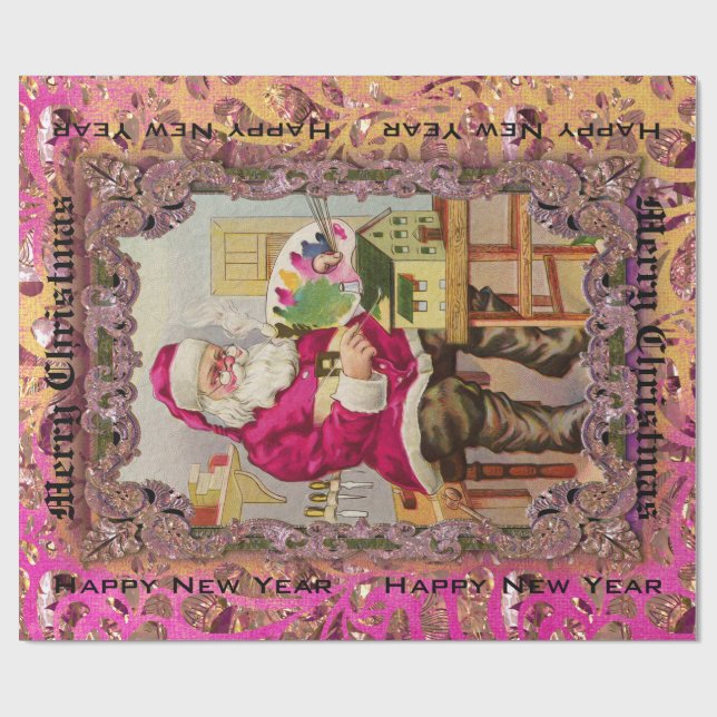 Busy Santa Victorian Large Wrapping Paper (Flat)