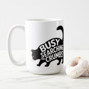 Busy Searching for Crumbs Fat Cat Diet Humour Coffee Mug