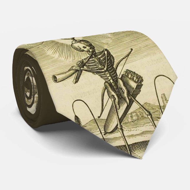 busy skeleton print tie (Rolled)