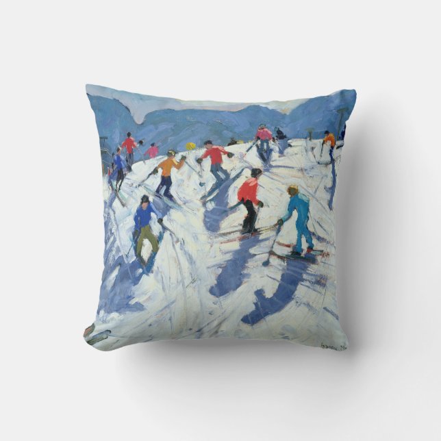 Busy Ski Slope Lofer 2004 Cushion (Front)