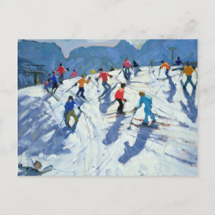 Busy Ski Slope Lofer 2004 Postcard