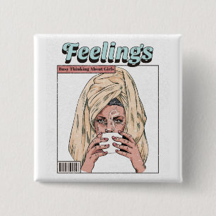 Busy Thinking About Girls 15 Cm Square Badge