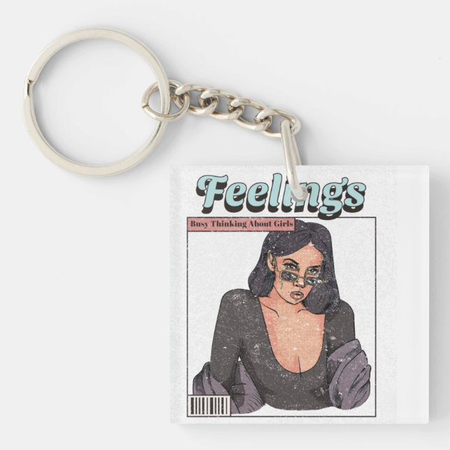 Busy Thinking About Girls Key Ring (Front)