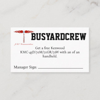 BUSYARDCREW Coupon Business Card