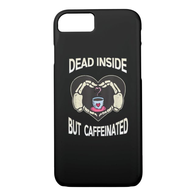 But Caffeinated Coffee Skeleton Hands Heart Case-Mate iPhone Case (Back)