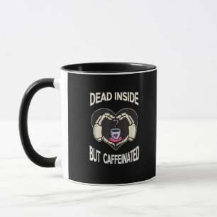 But Caffeinated Coffee Skeleton Hands Heart Mug