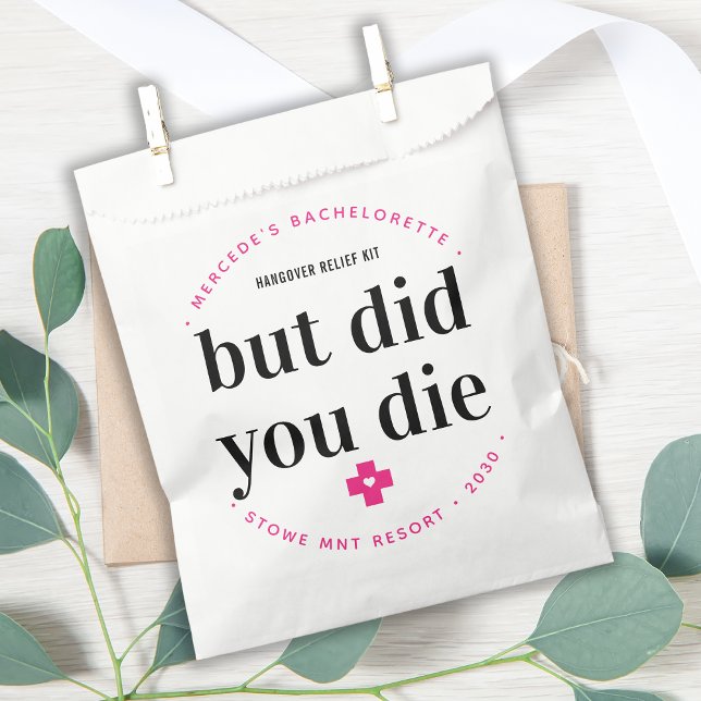 But Did You Die Hangover Personalised Bachelorette Favour Bag (Creator Uploaded)