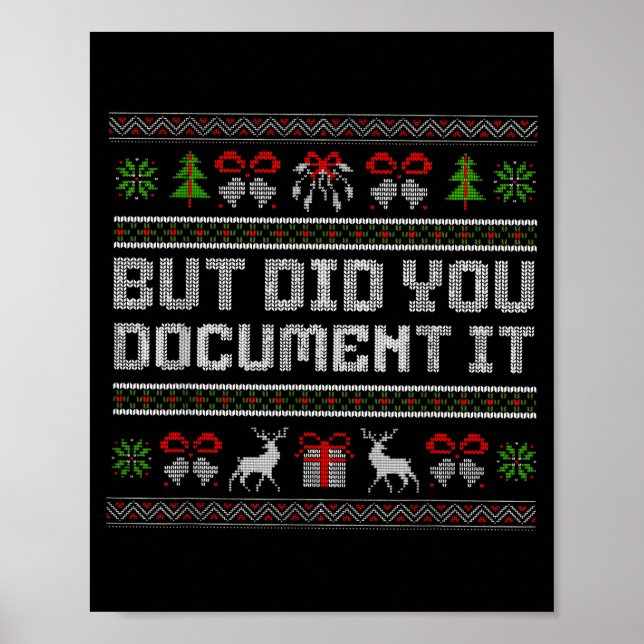 But Did You Doent It Funny Office Christmas Ugly  Poster (Front)