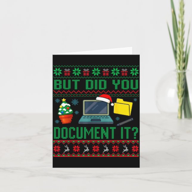 But Did You Doent It Funny Office Christmas Ugly S Card (Front)
