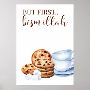 but first bismillah coffee art print ramadan vibe
