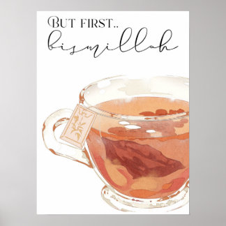 But First Bismillah Tea/coffee Cup Eid Gift Idea Poster