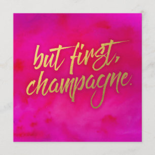 But First Champagne Invitation Pearl Shimmer Paper