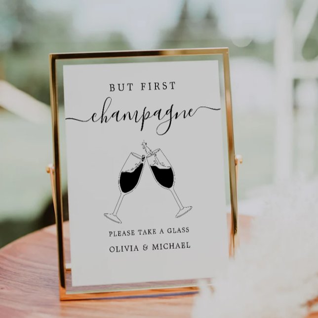 But First, Champagne Minimalist Bar Sign (But First, Champagne Minimalist Bar Sign)