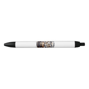 But First Coffee Art - Stylish Gold Design Black Ink Pen