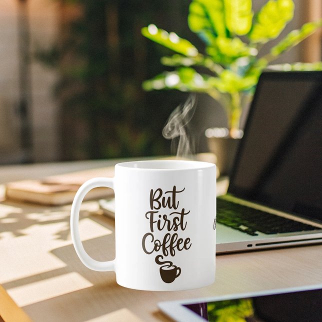 But first coffee brown script name mug (Creator Uploaded)
