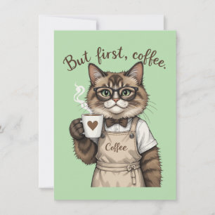 But First, Coffee Cat Thank You Card