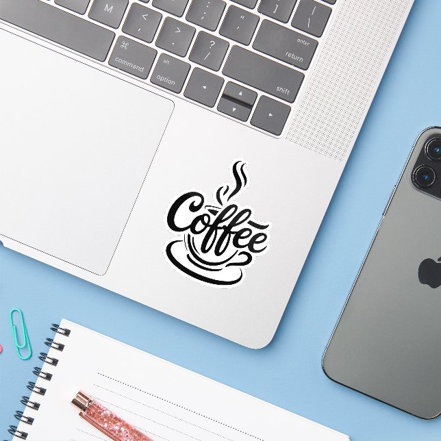 But First Coffee | Chic Modern Script Typography D (Laptop w/ iPhone)