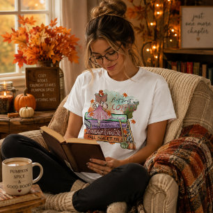 But First Coffee, Colourful Fall Book Lover's T-Shirt