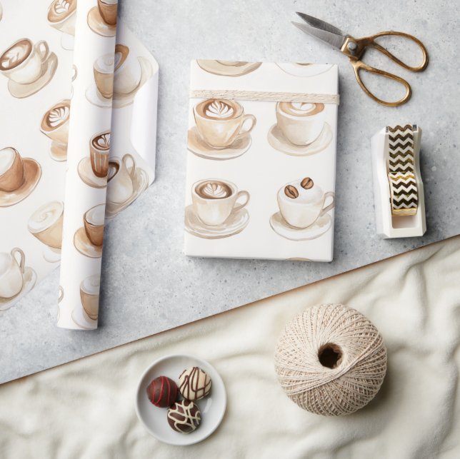 But First, Coffee Cups Wrapping Paper (Crafts)