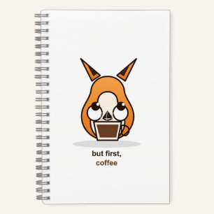 But First Coffee Cute Fox Coffee Lover Humour Notebook