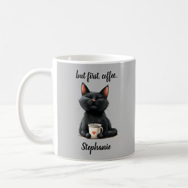 But first, Coffee Funny Black Cat Mug Gift (Left)