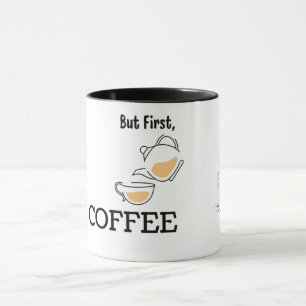 But First Coffee Minimalist Line Art Coffee Mug wi