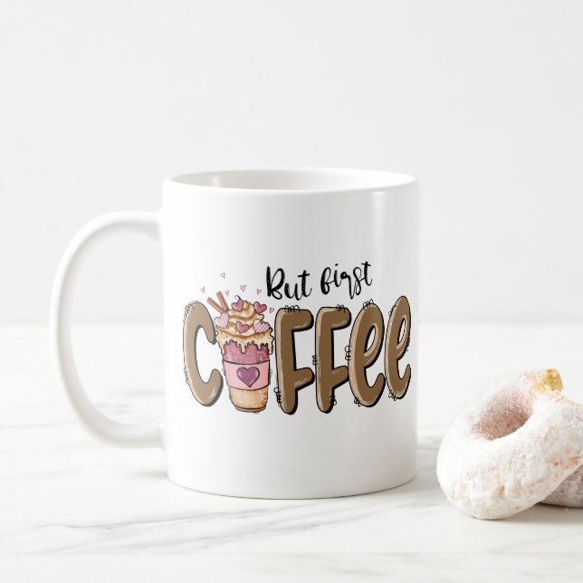 But First Coffee Personalised Sublimation Coffee Mug (With Donut)