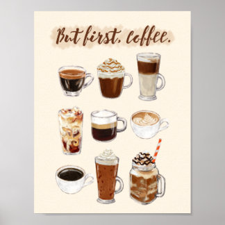 "But first, coffee" Poster