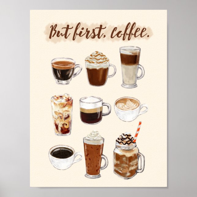 "But first, coffee" Poster (Front)