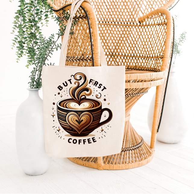 But First Coffee – Swirl & Sparkle Tote Bag (Creator Uploaded)
