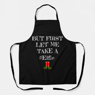 but first elfie christmas santa apron