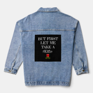 but first elfie christmas santa denim jacket