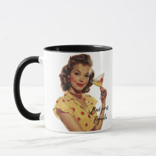but first tequila retro vintage lady mug
