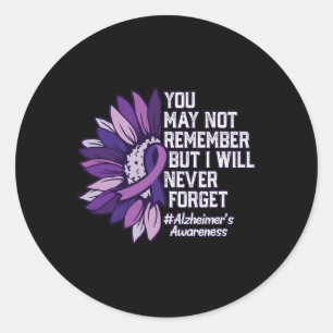 But I Will Never Forget Heimerheimer Awareness Pur Classic Round Sticker