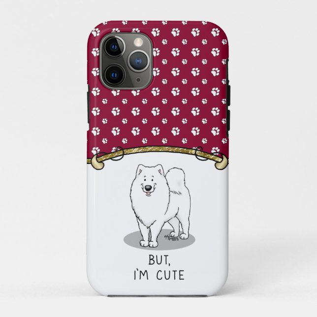 But I'm Cute Samoyed Dog Funny Sammie Case-Mate iPhone Case (Back)