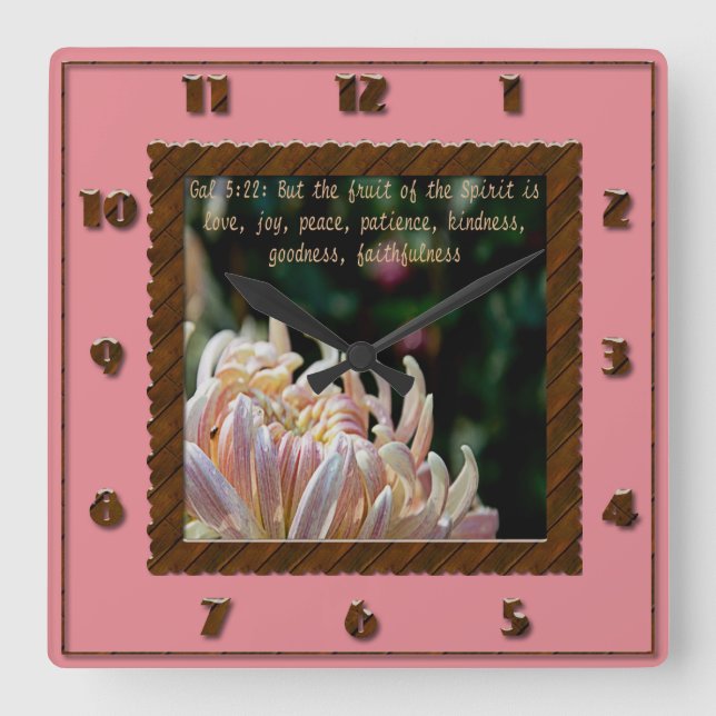 But the fruit of the Spirit Square Clock (Front)