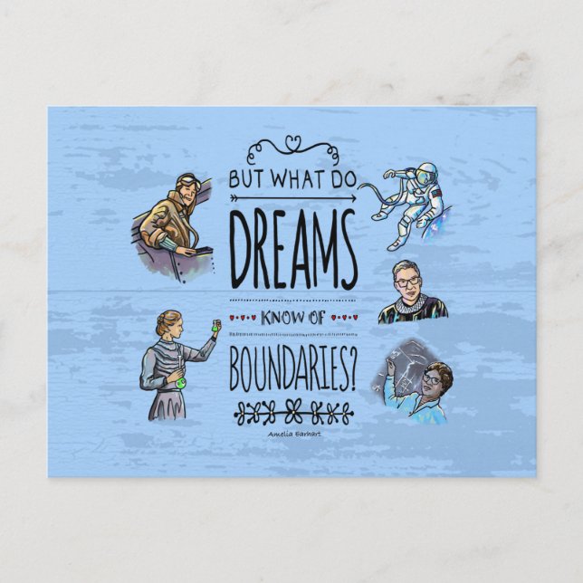 But What Do Dreams Know of Boundaries Earhart Postcard (Front)