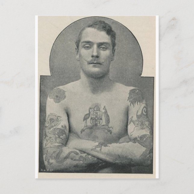 Butch Bruce, the tattooed Australian sailor Postcard (Front)
