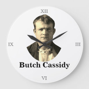 Butch Cassidy Wanted 🚨 Wild West Outlaw USA  Large Clock