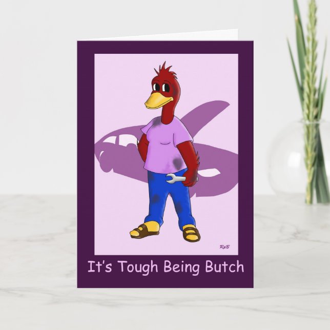Butch Duck: Lesbian Birthday Card (Front)