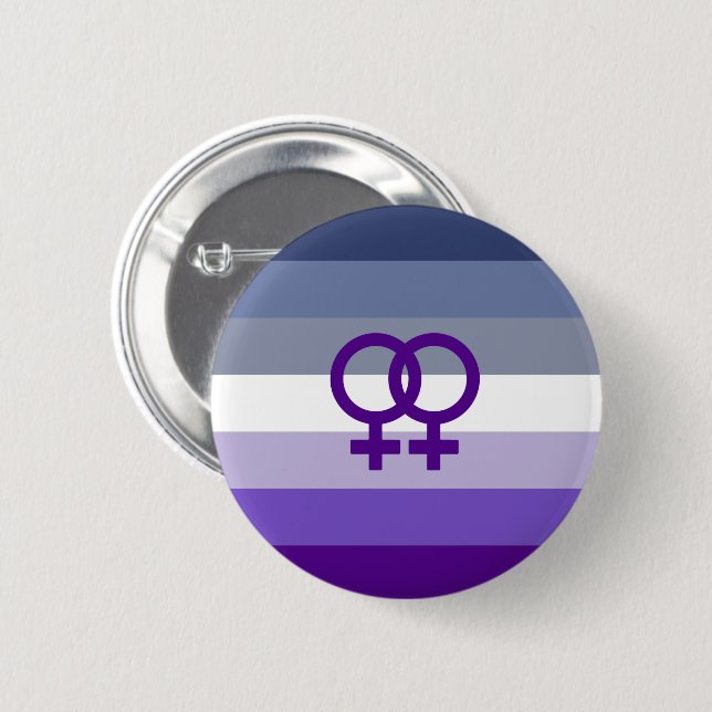 Butch Lesbian Love WLW Pride 6 Cm Round Badge (Front & Back)