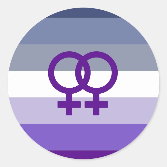 Butch Lesbian Love WLW Pride Classic Round Sticker (Front)