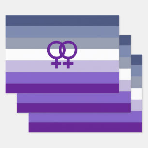 Butch Lesbian Love WLW Pride Wrapping Paper Sheet